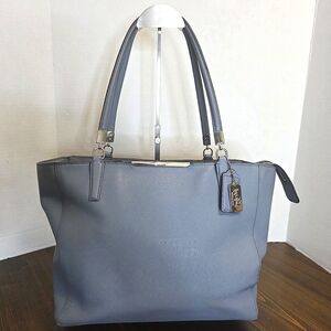 Coach Madison East/west Tote In Saffiano Leather blue REHAB BAG